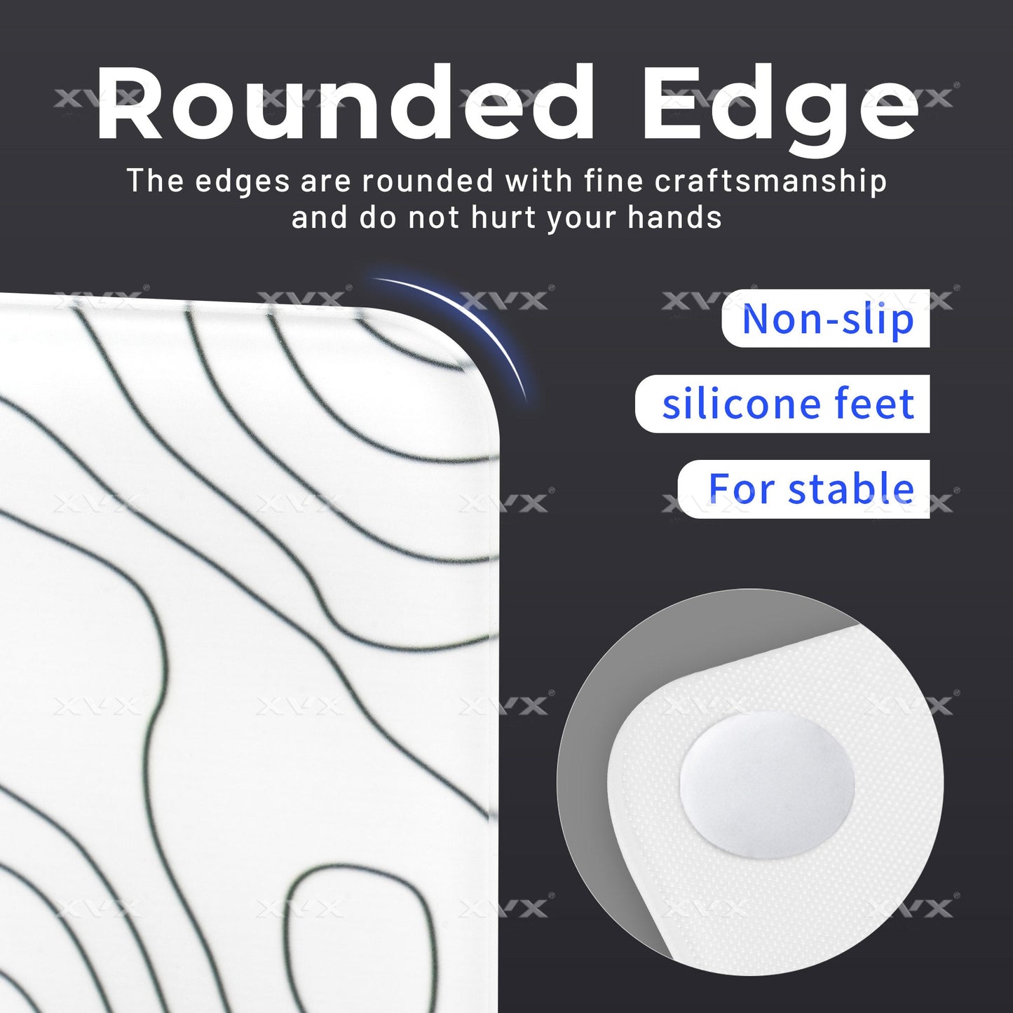 XVX Microcrystalline Mouse Pad Tempered Glass Photovoltaic New Upgrade FPS Electronic Sports Game Office